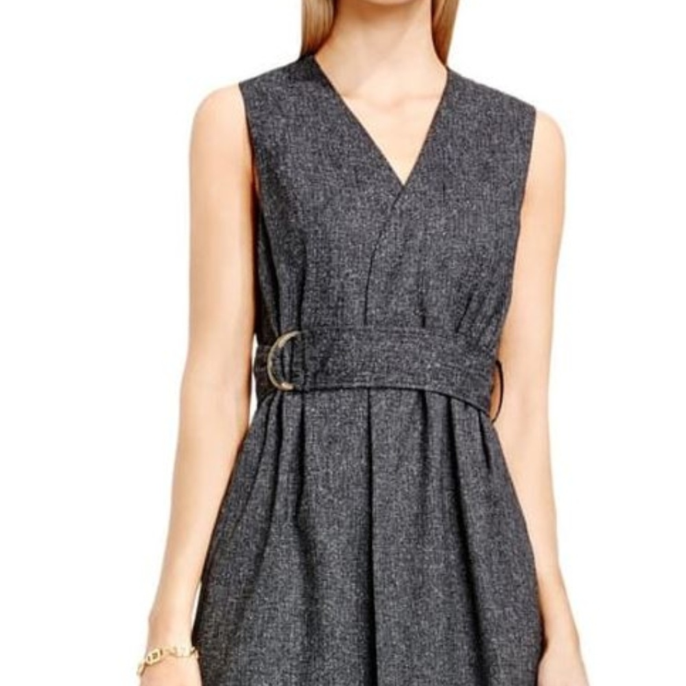 Vince Camuto Belted Tweed Long Vest